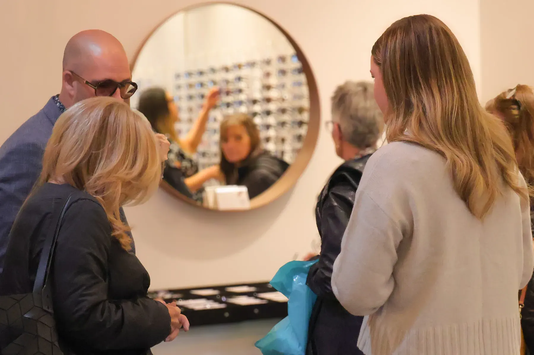 Guests exploring eyewear at Boardwalk’s Tom Ford Trunk Show in May 2026.